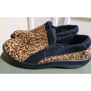 Alegria By PG Lite Duette Fierce Shoe Size 7 US (37) Cheetah Print Black Slip on